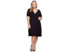 Kari Lyn Plus Size Allison Faux Wrap Dress (black) Women's Dress