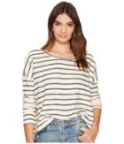 Jack By Bb Dakota Allyson Striped French Terry Drop Shoulder Top (ivory) Women's Clothing