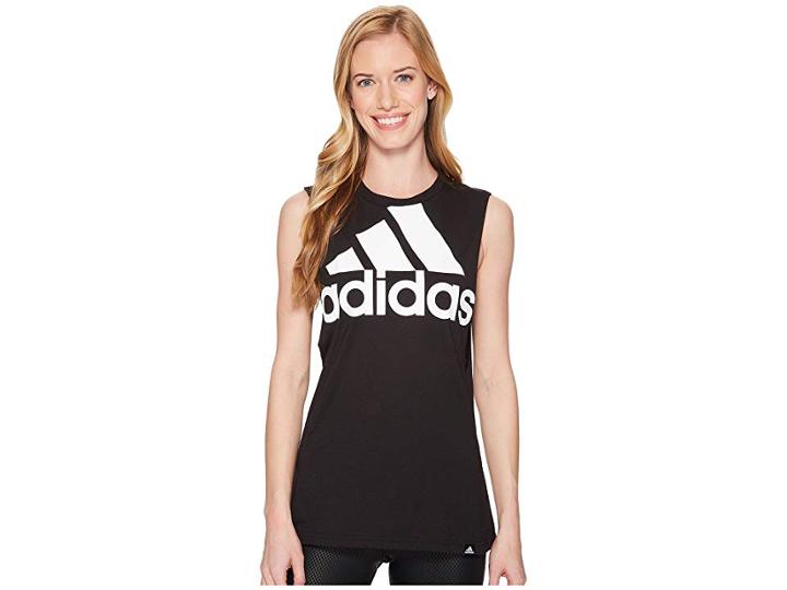 Adidas Badge Of Sport Hack Muscle Tank Top (black/white) Women's Sleeveless