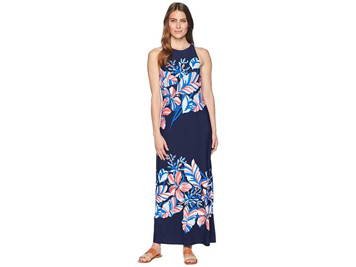Tommy Bahama Le Tigre Floral Maxi Dress (ocean Deep) Women's Dress