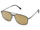 Prada Linea Rossa 0ps 53ts (matte Brown/gunmetal/dark Brown Mirror Gold Polarized) Fashion Sunglasses