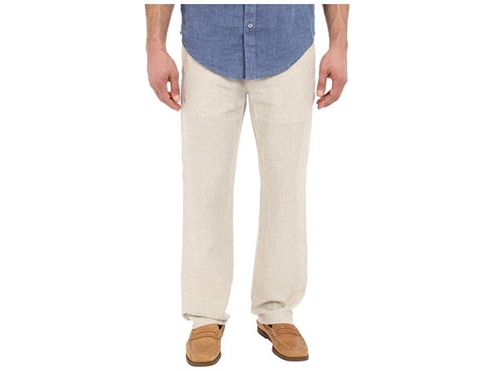 Perry Ellis Drawstring Linen Pants (natural Linen) Men's Casual Pants