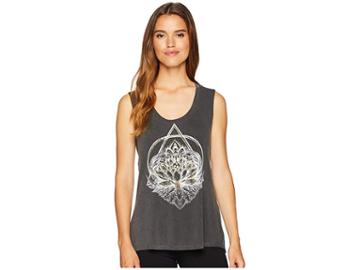Miss Me Hi-low Graphic Tank Top (charcoal Black) Women's Sleeveless