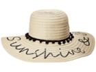 Betsey Johnson Sunshine Chill Floppy Hat (natural) Caps