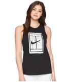 Nike Court Tomboy Tennis Tank Top (black/white) Women's Sleeveless