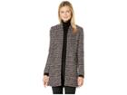 Calvin Klein Woven Button Front Jacket (black/red) Women's Jacket