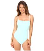 Kate Spade New York Early Cruise 17 Maillot W/ Mini Bow Strap Detail (caribbean Sky) Women's Swimsuits One Piece