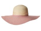 Vince Camuto Color Block Resort Floppy Hat (faded Rose) Caps