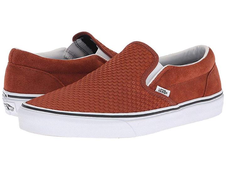 Vans Classic Slip-ontm ((embossed Suede) Sequoia/true White) Skate Shoes