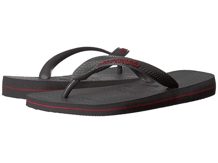 Havaianas Top Logo Filete Sandal (dark Grey/red) Men's Shoes