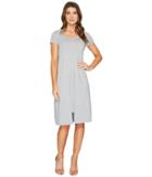 Mod-o-doc Cotton Modal Spandex Jersey Short Sleeve Flyaway Layered T-shirt Dress (smoke Heather) Women's Dress