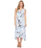Calvin Klein Crew Neck Printed Maxi Dress (iceberg Multi) Women's Dress