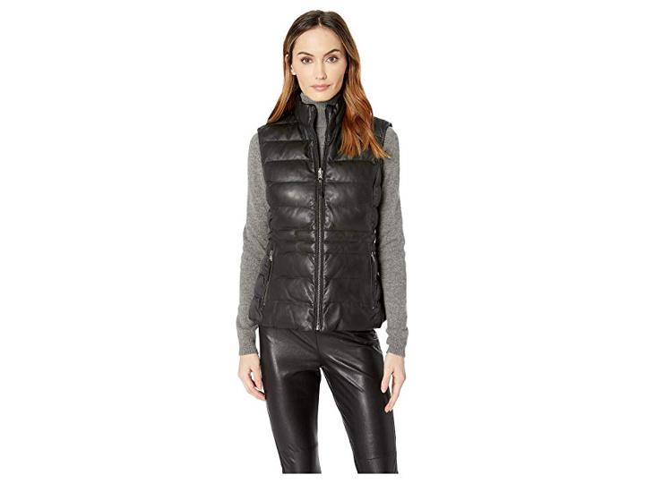 Scully Rowena Premium Leather Reversible Contrasting (black) Women's Coat