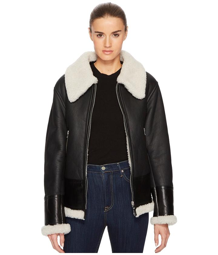 Mcq Shearling Flight Cab (black) Women's Coat