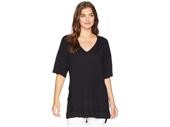 Michael Stars Ultra Jersey V-neck Tunic (black) Women's Blouse