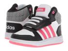 Adidas Kids Hoops Mid 2 Cmf (infant/toddler) (black/real Pink/white) Kids Shoes