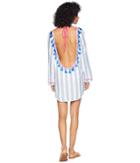 Plush Soleil Chambray Open Back Dress (blue/white Stripe) Women's Dress
