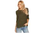 Jack By Bb Dakota Dunning Waffle Stitched Sweater (deep Olive) Women's Sweater