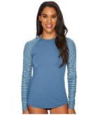 Carve Designs Sunset Rash Guard (indigo/water Stripe) Women's Swimwear