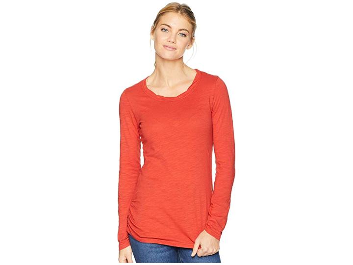 Mod-o-doc Slub Jersey Long Sleeve Twisted Scoop Neck Tee (bonfire) Women's Long Sleeve Pullover