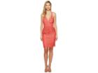 Adelyn Rae Suzanne Woven Lace Peplum Bodycon (coral) Women's Dress