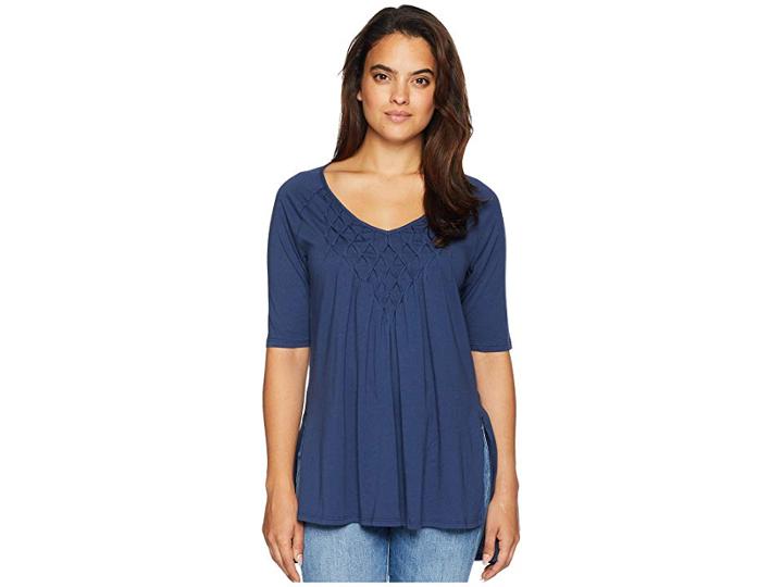 Mod-o-doc Supreme Jersey Diamond Pintuck Tunic (new Navy) Women's Blouse
