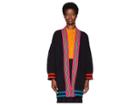 M Missoni Multicolor Stripe Cardigan Jacket (black) Women's Coat