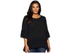 Karen Kane Plus Plus Size Ruffle Hem Top (black) Women's Clothing