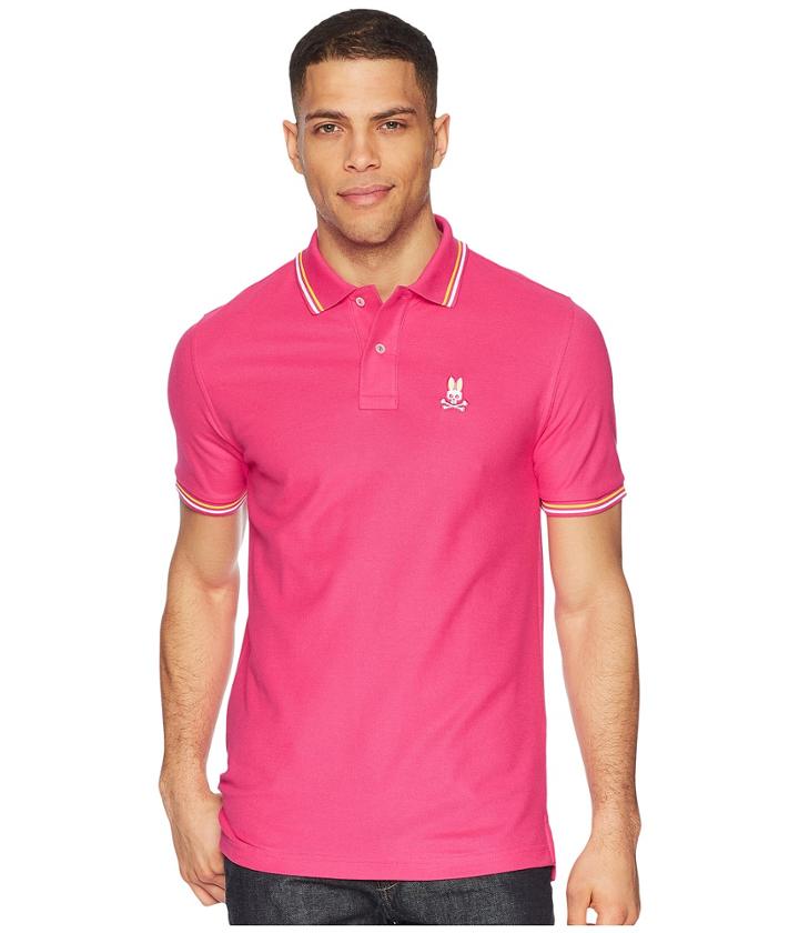 Psycho Bunny Neon Bunny Polo (raspberry) Men's Short Sleeve Pullover