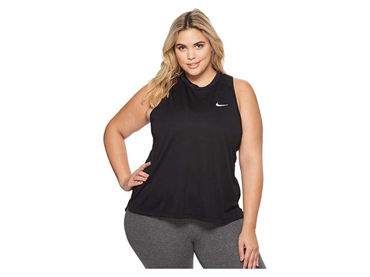 Nike Dry Miler Running Tank (size 1x-3x) (black) Women's Sleeveless