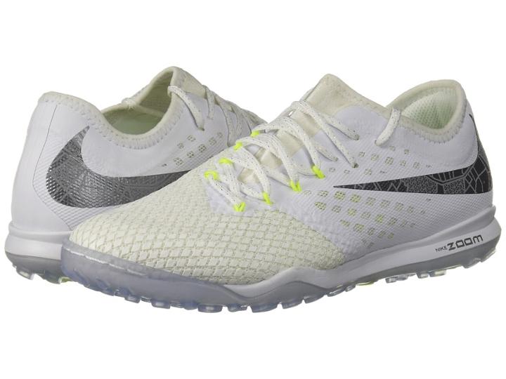 Nike Zoom Phantomx 3 Pro Tf (white/metallic Cool Grey/volt/metallic Cool Grey) Men's Soccer Shoes