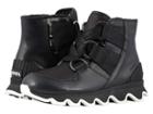 Sorel Kinetictm Short Lace (black/white Leather/nylon Combination) Women's Cold Weather Boots