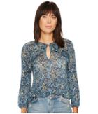 Lucky Brand Floral Ruffle Top (multi) Women's Clothing