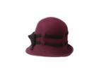 Scala Wool Felt Cloche With Contrast Stitch (burgundy) Caps