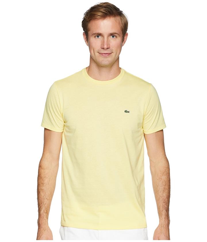 Lacoste Short Sleeve Pima Crew Neck Tee (yellow) Men's T Shirt