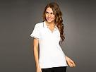 Jones New York - Jones New York Signature S/s Drop Button Polo W/ Contrast Tipping (white/black