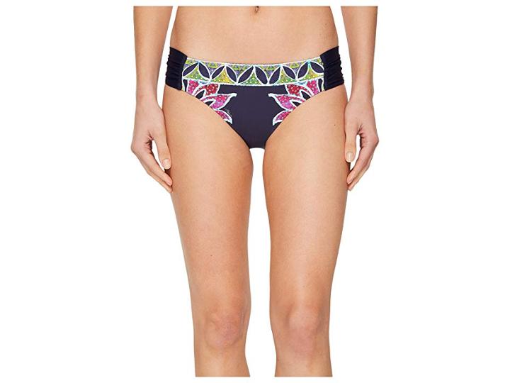 Trina Turk Lotus Batik Reversible Shirred Side Hipster (midnight) Women's Swimwear