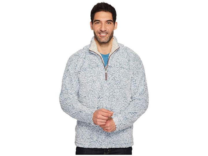 True Grit Frosty Tipped Pile 1/4 Zip Pullover (denim) Men's Long Sleeve Pullover