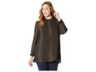 Anne Klein Plus Size Florentine Dot High-low Blouse (anne Black/vicuna) Women's Clothing