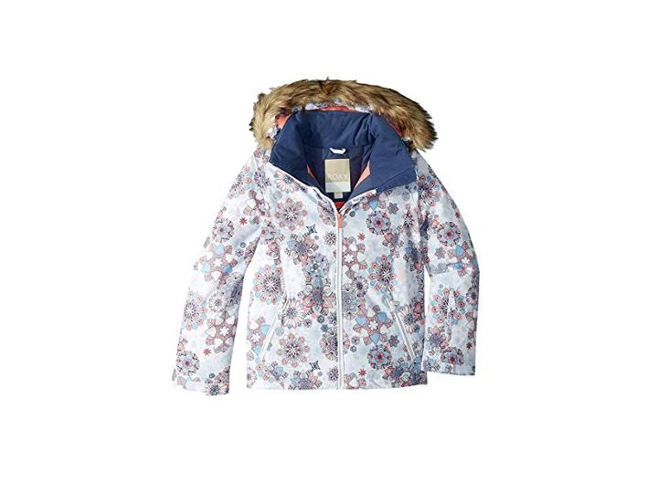 Roxy Kids American Pie Jacket (big Kids) (bright White/snowflakes) Girl's Coat