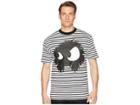 Mcq Striped Monster Dropped Shoulder T-shirt (black/white) Men's T Shirt