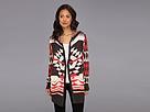 Gabriella Rocha - Aztec Print Sweater Cardigan (coral/grey