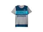 Under Armour Kids Dominate The Division Short Sleeve Tee (big Kids) (steel Light Heather/techno Teal) Boy's T Shirt