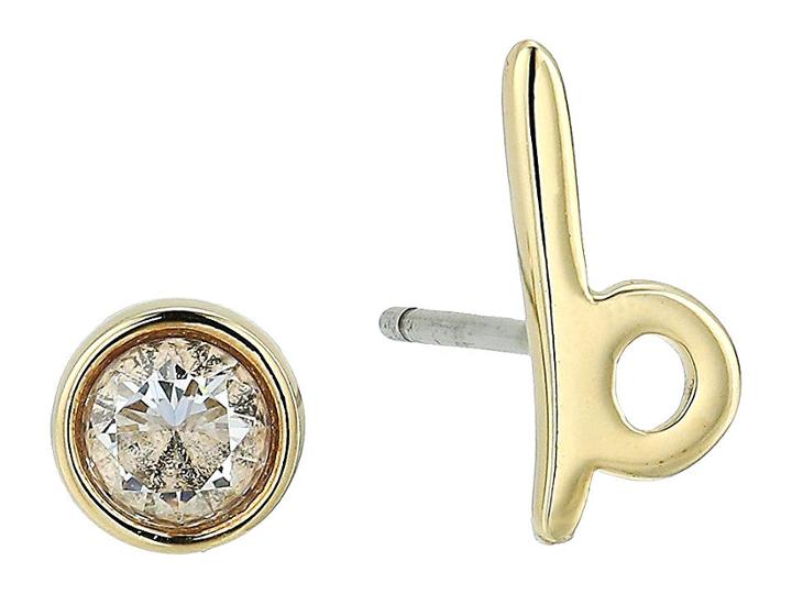 Kate Spade New York One In A Million B Stud Set Earrings (clear/gold) Earring