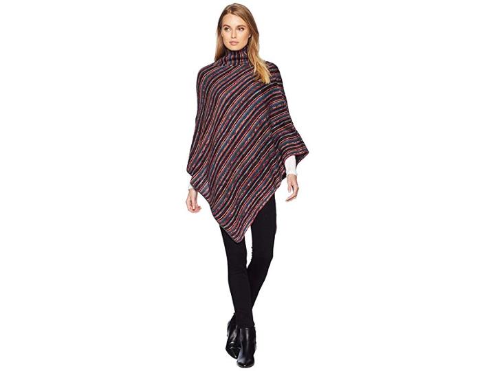 Steve Madden Striped Poncho (black/multi) Women's Clothing