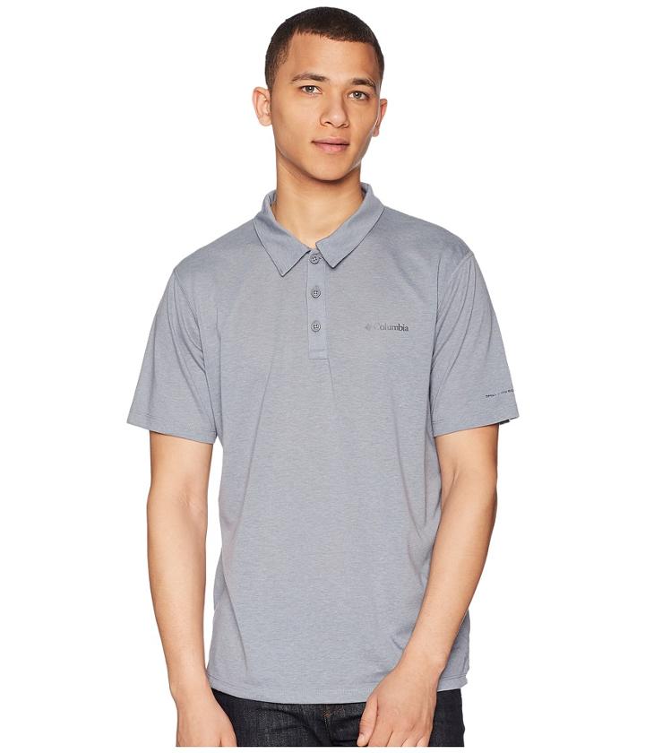 Columbia Silver Ridge Zerotm Polo (grey Ash Heather) Men's Short Sleeve Pullover