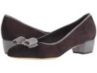 Salvatore Ferragamo Vara Cb (nero Suede Kid Ro) Women's 1-2 Inch Heel Shoes