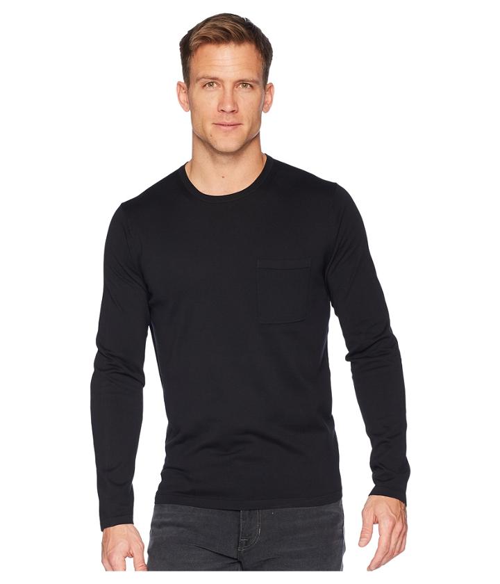Vince Single Pocket Crew Neck (black) Men's Clothing