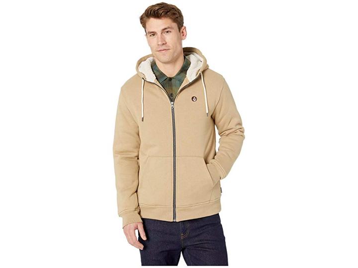Volcom Single Stone Lined Zip (sand Brown) Men's Clothing