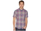Original Penguin Short Sleeve Stretch Mini Plaid (peach Amber) Men's T Shirt